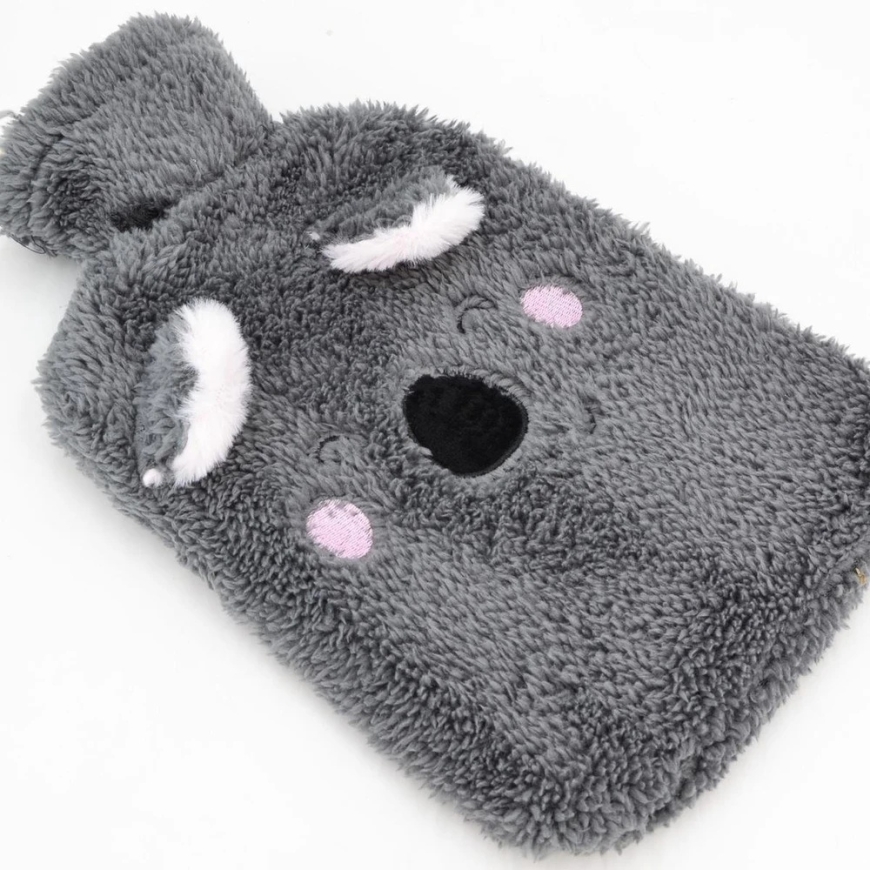 KOOPMAN Victoria Sport Rubber Hot Water Bottle 1.75 L with Animal-Shaped Cover – Anthracite – 5