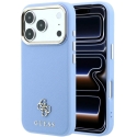 Guess Saffiano Small 4G & Classic Logo MagSafe maciņš iPhone 18 Pro Max / 17 Pro Max - Gaiši zils