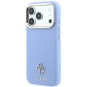 Guess Saffiano Small 4G & Classic Logo MagSafe dėklas iPhone 18 Pro Max / 17 Pro Max - Šviesiai mėlyna Guess Saffiano Small 4G & Classic Logo MagSafe dėklas iPhone 18 Pro Max / 17 Pro Max - Šviesiai mėlyna
