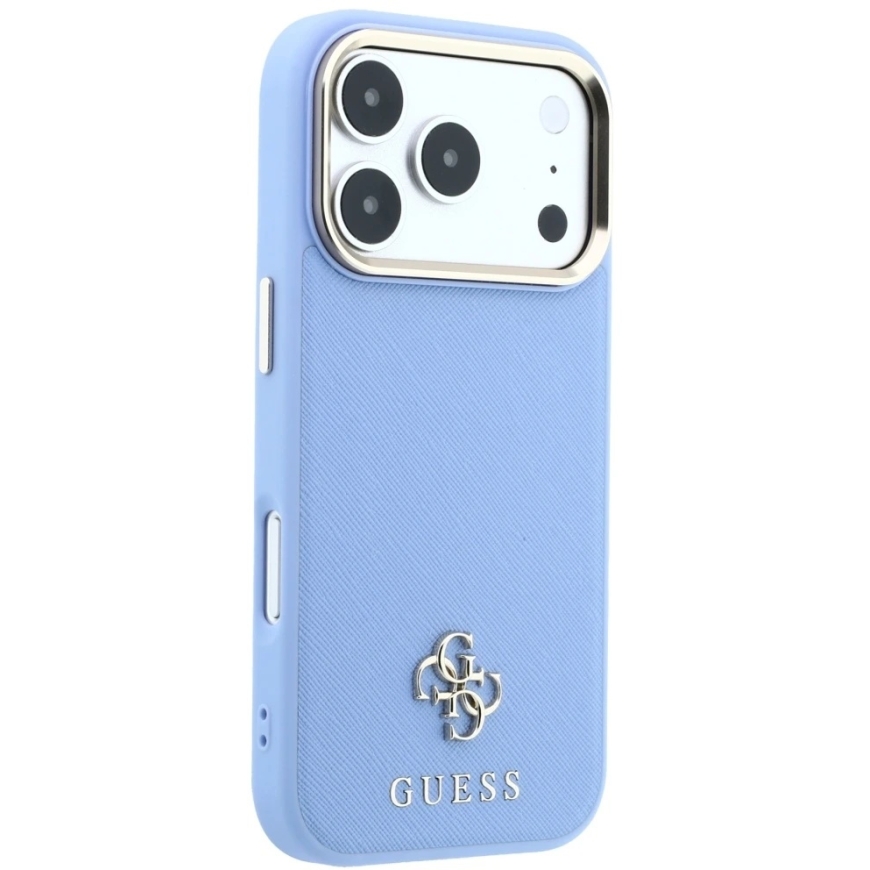 Guess Saffiano Small 4G & Classic Logo MagSafe kate iPhone 18 Pro Max / 17 Pro Max - Heled sinine – 5