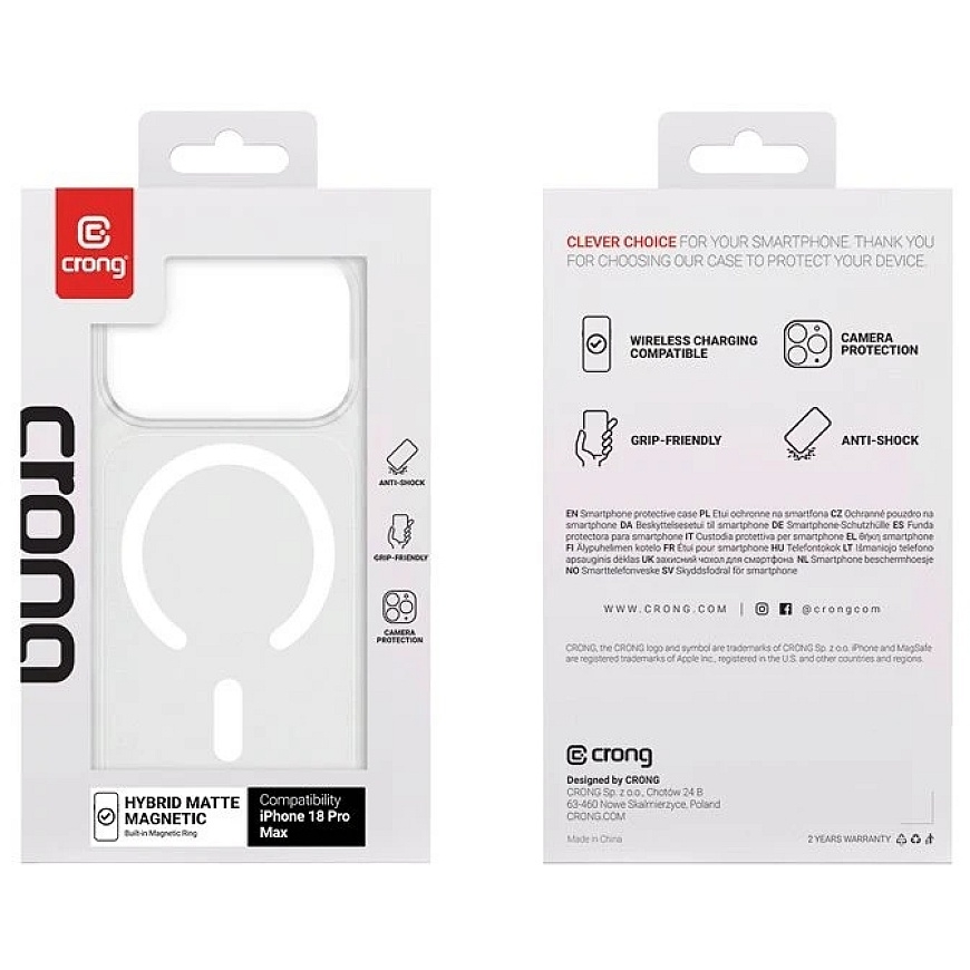 Crong Baltas „MagSafe“ dėklas iPhone 18 Pro Max / 17 Pro Max – 2