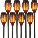 8x solar-powered garden lights with LED lanterns and flame effect 8x solar-powered garden lights with LED lanterns and flame effect