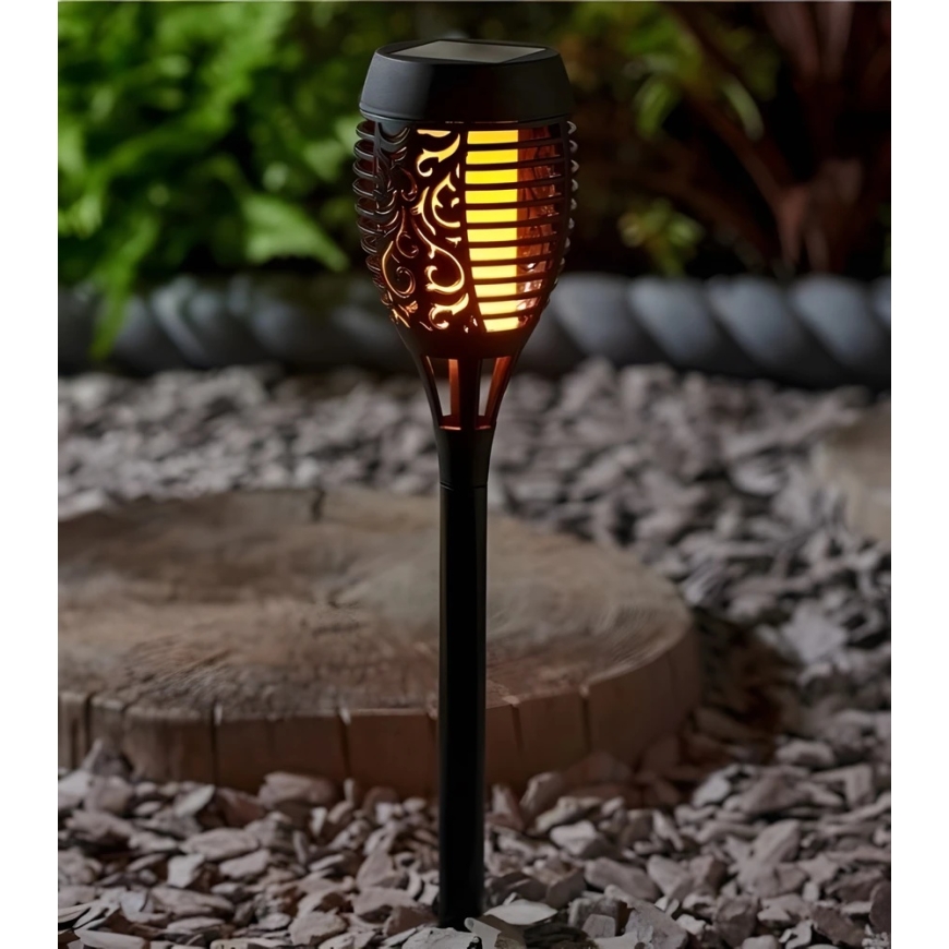 8x solar-powered garden lights with LED lanterns and flame effect – 3