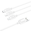 Hoco X74 3-in-1 datu pārraides un uzlādes vads | USB-A uz Lightning, Micro USB, USB-C | 10W | 1m | balts Hoco X74 3-in-1 datu pārraides un uzlādes vads | USB-A uz Lightning, Micro USB, USB-C | 10W | 1m | balts