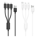 Hoco X74 3-in-1 andmeedastus- ja laadimiskaabel | USB-A kuni Lightning, Micro USB, USB-C | 10W | 1m | valge Hoco X74 3-in-1 andmeedastus- ja laadimiskaabel | USB-A kuni Lightning, Micro USB, USB-C | 10W | 1m | valge