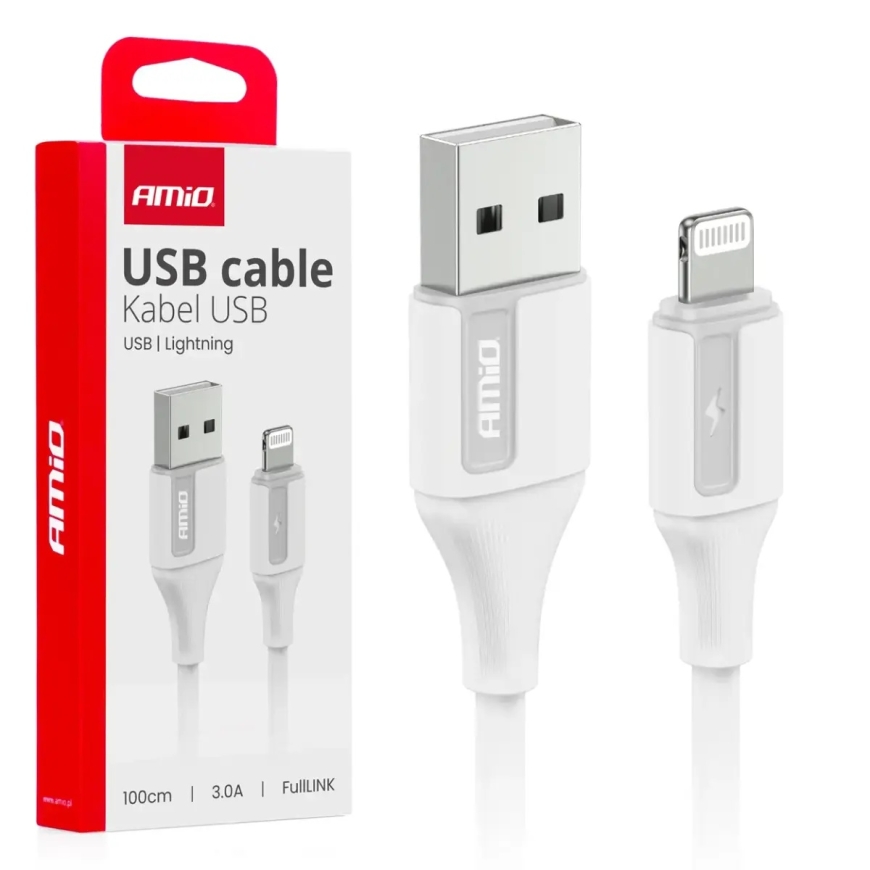 AMiO AMIO-03919 data transfer and charging cable | USB-A to Lightning | 15W | 1m