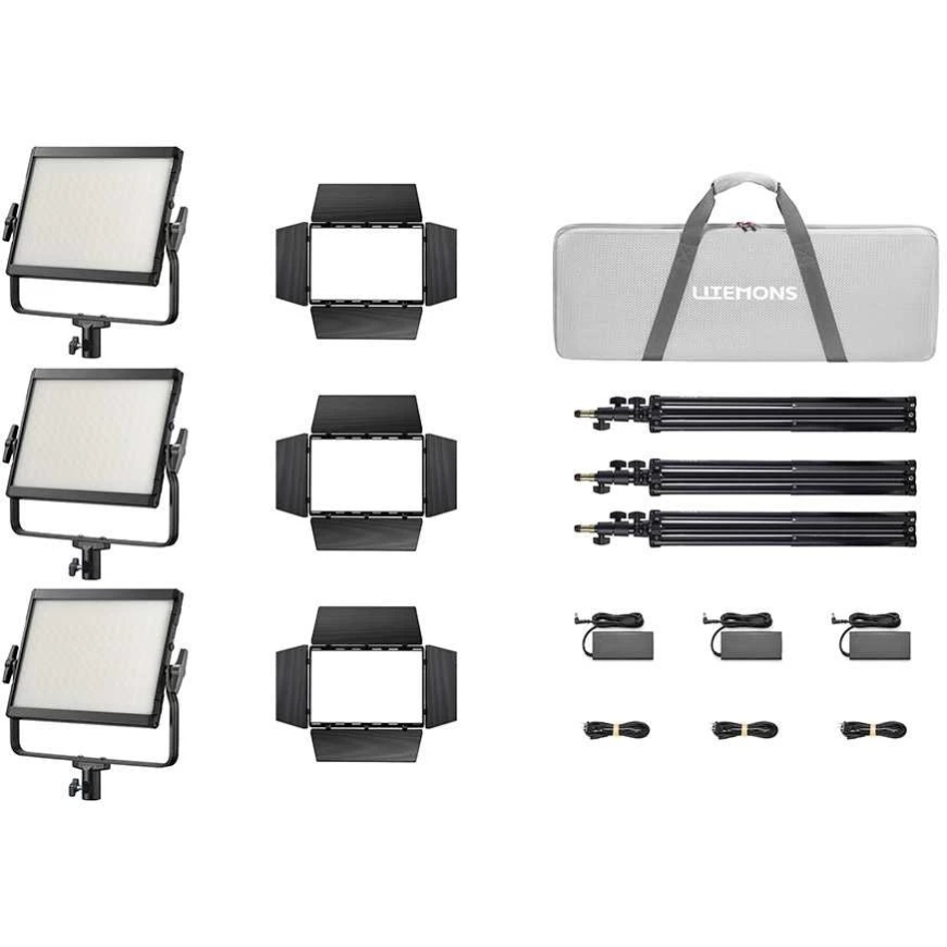 Valaistuslaite - Godox LP600Bi K3 kaksivärinen LED-valopaneeli 3 valosarjan musta – 3