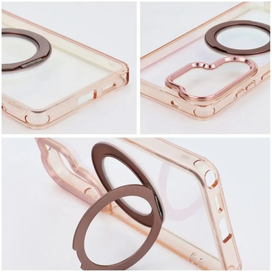 Case for Samsung A36 Frame Circle Stand compatible with MagSafe gold – 5