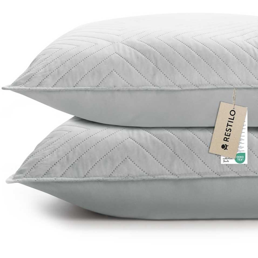 RESTILO SOFTA koristepäällinen, kohokuvioitu harmaa, glamour-tyyli, mikrokuitu, 45 x 45 cm – 5