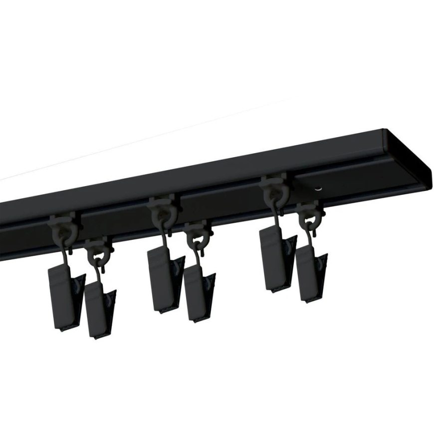 Decastyl Rail System with Hooks 200 cm Aluminum Black Double Kowalski – 3