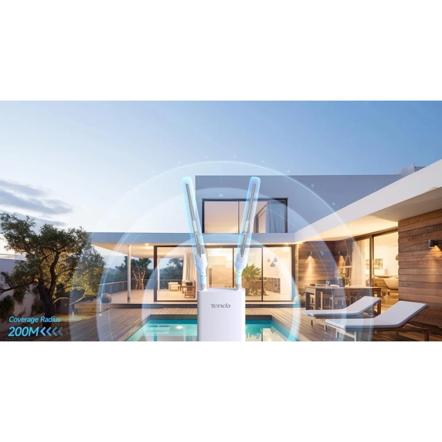 Маршрутизатор Tenda OAP1200 WLAN точка доступа 867 Мбит/с белый Упрощенное питание по Ethernet (PoE) – 4