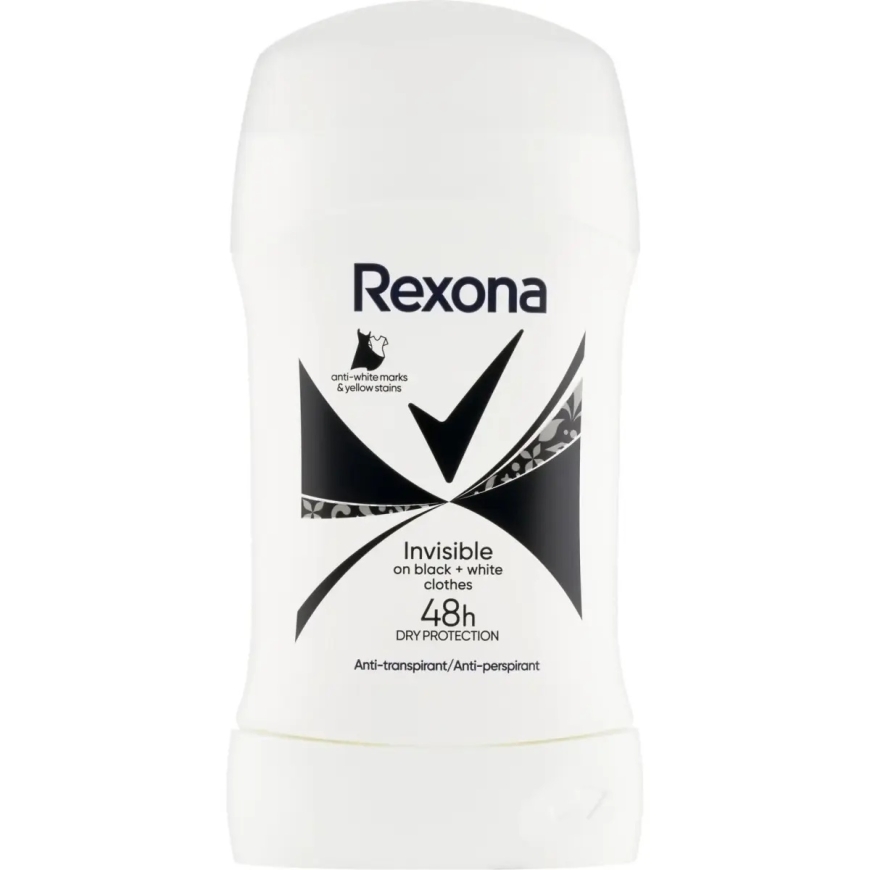 Rexona, Dezodorantas, Moterų Laikiklis 50ml Nematomos Juodos ir Baltos Dezodorantas (Laikiklis, 50ml)