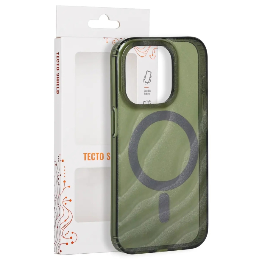 Tecto Shield Desert Mag vāciņš iPhone 15 Pro 6,1" tumši olīvzaļš