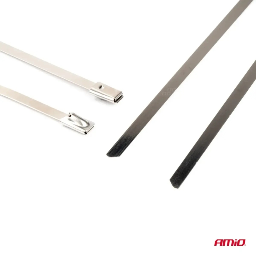 Nerūsējošā tērauda metāla kabeļu savilces 4,6 × 100 mm, 100 gab. AMIO-04319 – 3
