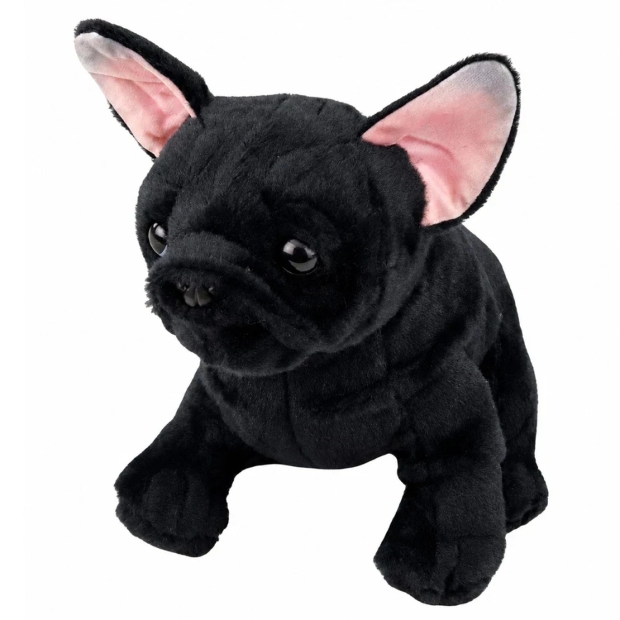 Lean Toys Mīkstā rotaļlieta - melnais franču buldogs, 22 cm