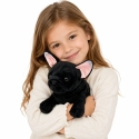 Lean Toys Pehmolelu - must ranskalainen bulldoggi, 22 cm Lean Toys Pehmolelu - must ranskalainen bulldoggi, 22 cm