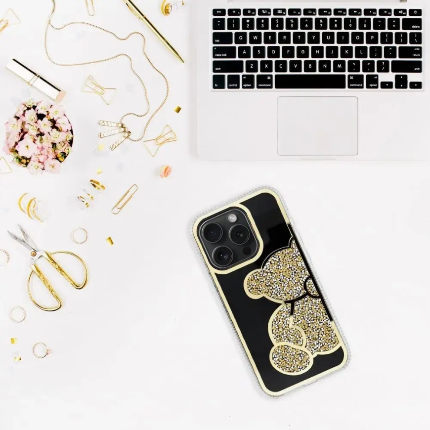 maciņš telefonam iPhone 17 Pro | iPhone 18 Pro zelta krāsā (rotaļu lācītis) – 5