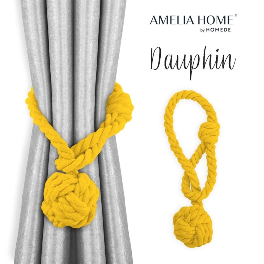 AmeliaHome Verhon koristeelliset nauhat „Dauphin“, hunajan väriset, 2 kpl