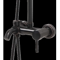 Fala Black Retro Shower Column, Bath Mixer with Rain Shower Head, Single Lever Mixer, Modern Bathroom Fittings Fala Black Retro Shower Column, Bath Mixer with Rain Shower Head, Single Lever Mixer, Modern Bathroom Fittings