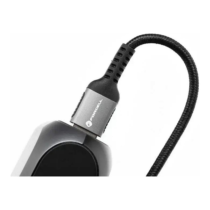 Forcell F-Energy C256 datu pārraides un uzlādes vads | USB-A uz USB-C | QC 4.0 | 66W | 0.5m | melns – 2
