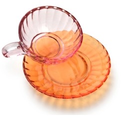 Affek Design Krūze ar šķīvīti 210ml no stikla, brūna