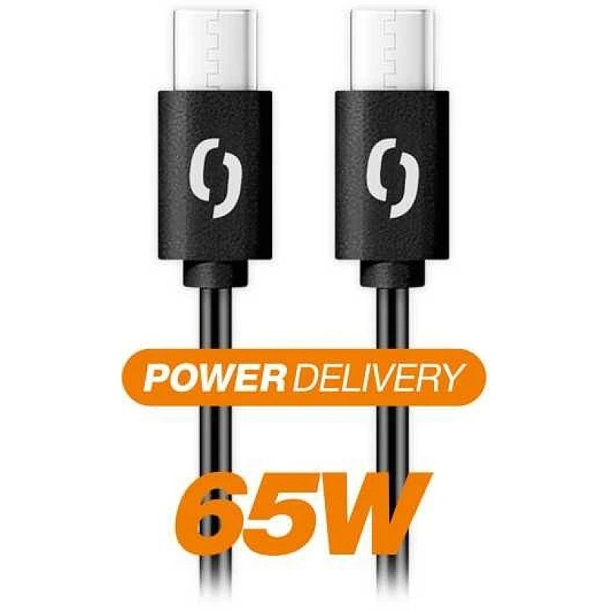 Andmekaabel ALIGATOR POWER 65W, USB-C/USB-C 3A, 2.5m must – 2