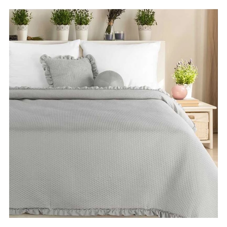 Eurofirany D91/N/FALBANKA 220X240 SILVER Bedspread