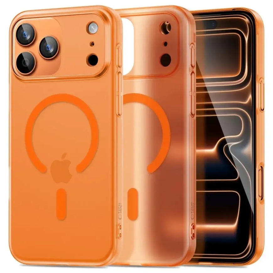 TECH-PROTECT MAGSLIM phone case with MagSafe support for iPhone 17 Pro Max orange