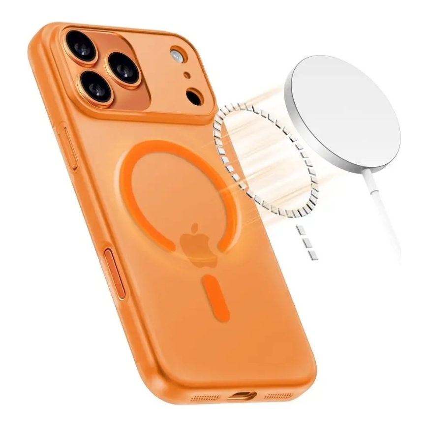 TECH-PROTECT MAGSLIM phone case with MagSafe support for iPhone 17 Pro Max orange – 3