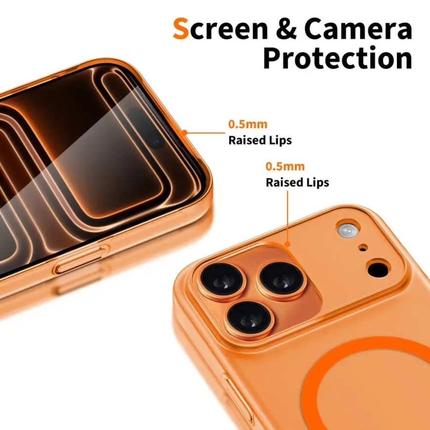 TECH-PROTECT MAGSLIM phone case with MagSafe support for iPhone 17 Pro Max orange – 4