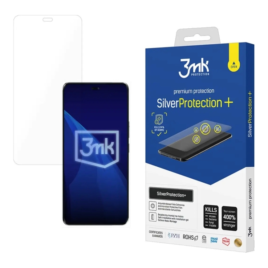 Antimikrobu folija 3MK SilverProtect+, mitrā uzstādīta Honor Magic7 Lite
