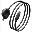 Energea Flow Duo 2-in-1 USB-C uz USB-C kabelis + Samsung pulksteņa lādētājs 480Mb/s 60W 1.5m melns