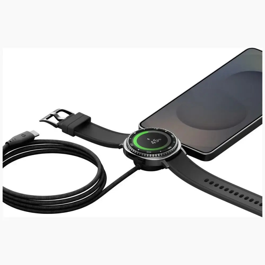 Energea Flow Duo 2-in-1 USB-C kuni USB-C kaabel + Samsungi kellade laadija 480Mb/s 60W 1,5m must – 3