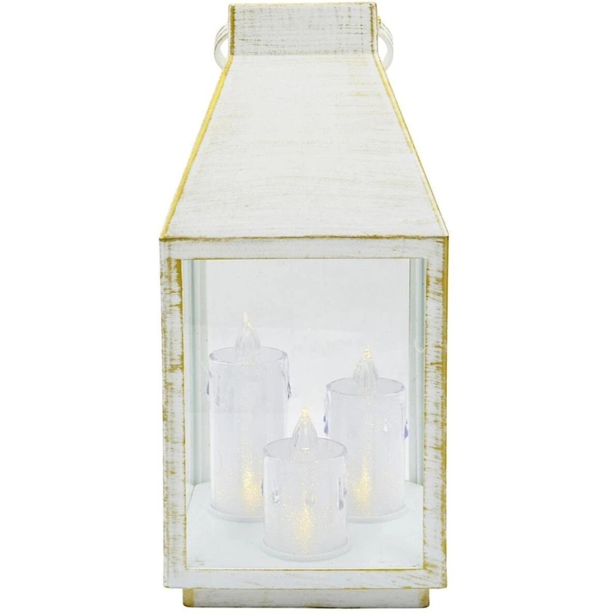 Koopman Advento žibintas-latarnia roratės LED 35 cm 3 žvakės balta – 3