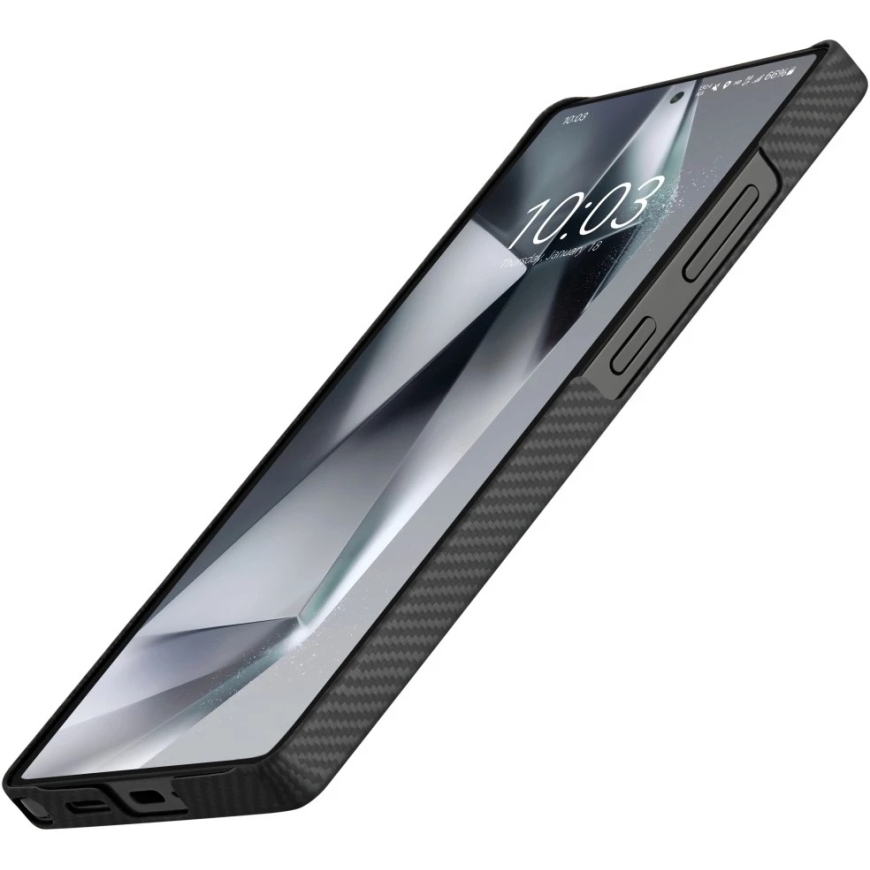 Dėklas PITAKA Cairn Case MagSafe do Samsung Galaxy S25 Ultra juoda-pilka – 5