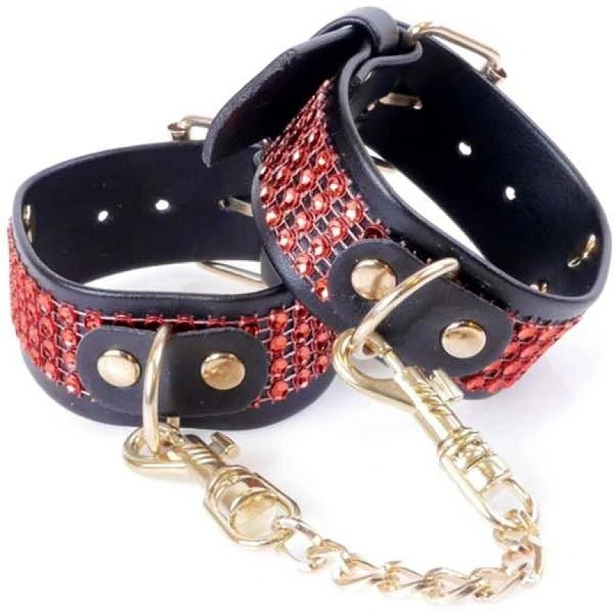 Фетиш B Series Браслеты из кожаных металлов секс BDSM красные кристаллы