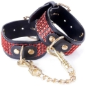 Fetish B Series Ankle Leather Metal Sex BDSM Red Crystals Fetish B Series Ankle Leather Metal Sex BDSM Red Crystals