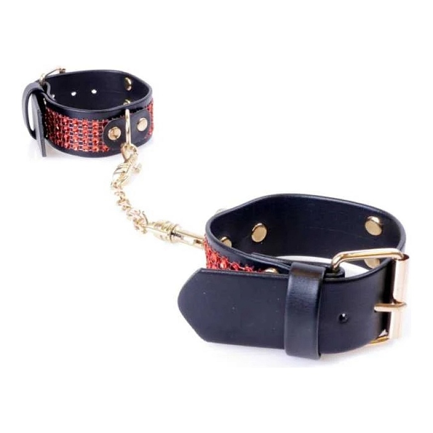 Фетиш B Series Браслеты из кожаных металлов секс BDSM красные кристаллы – 3