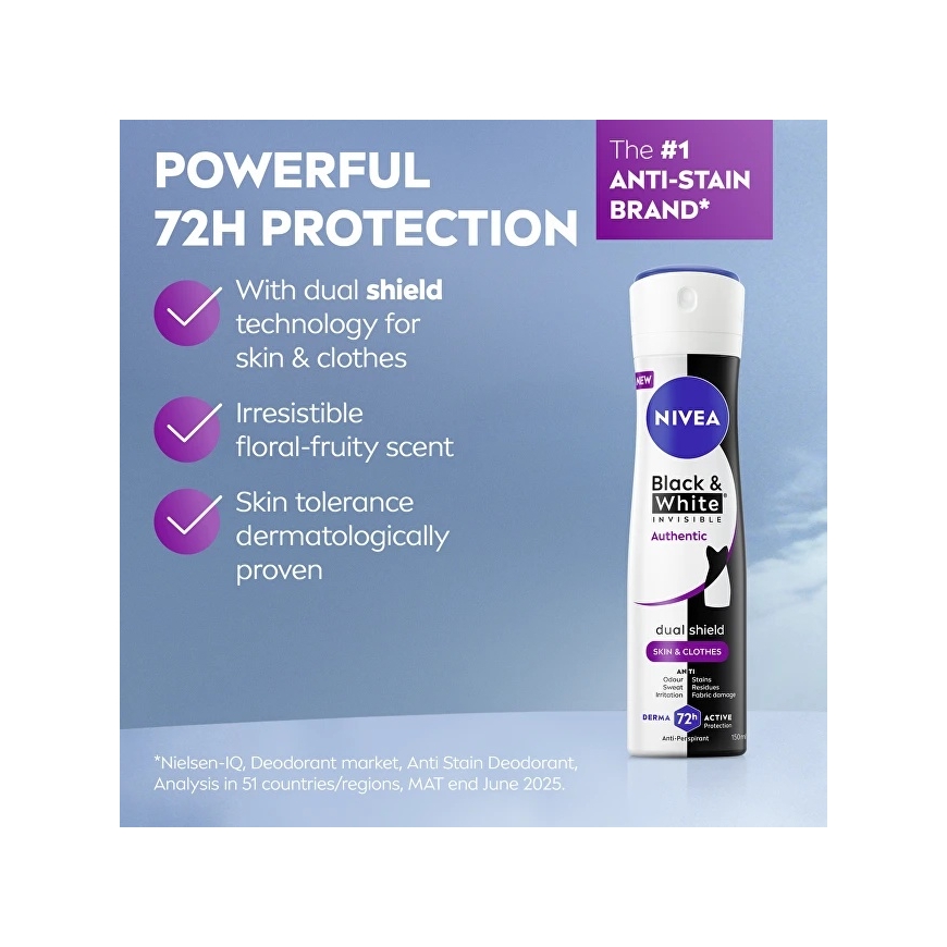 Nivea B&W Authentic Antiperspirant Spray 200 ml