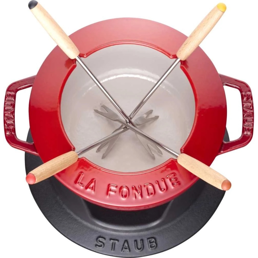 STAUB fondue-setti 16 cm, punainen – 2