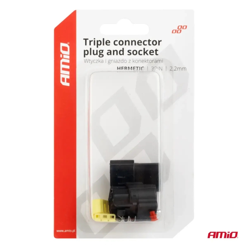 Комплект разъёма (штекер и гнездо) 3 PIN 2,2 мм AMIO-04347 – 5