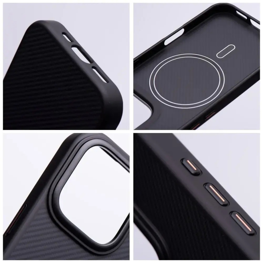 Carbon Elite Mag telefono dėklas su MagSafe palaikymu iPhone 14 Pro Max juodas – 5