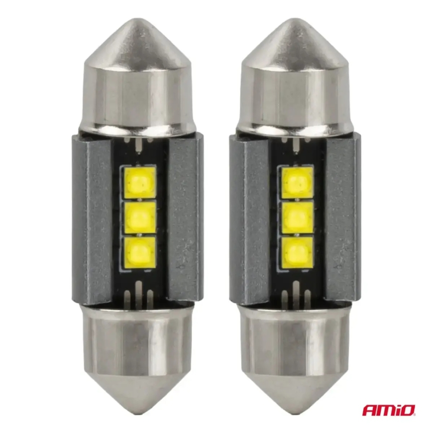 LED-lambid CANBUS 31mm 2525 3SMD Valge 12/24V AMIO-05006 – 2