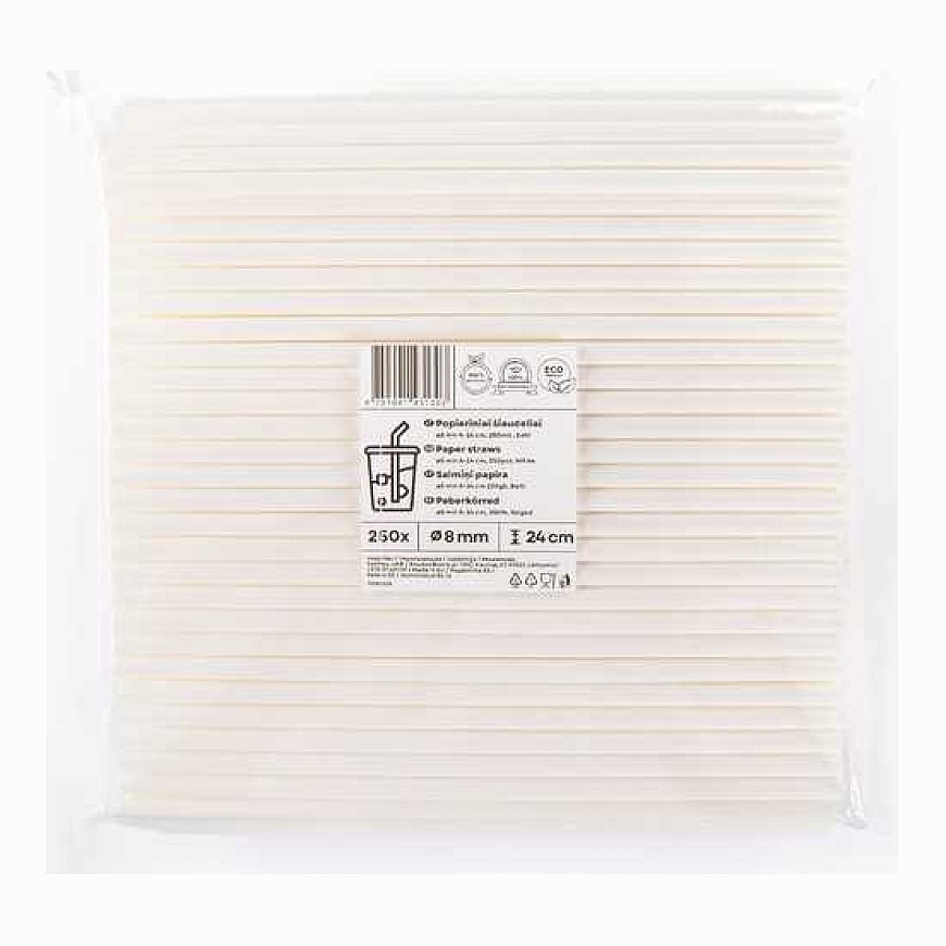 Live Paper Paberist striid, valged, D 8 mm, L 24 cm, 250 tk