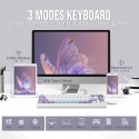 Bezvadu mehāniskā klaviatūra Ajazz AK650 Dream Weaver Switch Violeta Balta Zila RGB ar ekrānu Bezvadu mehāniskā klaviatūra Ajazz AK650 Dream Weaver Switch Violeta Balta Zila RGB ar ekrānu