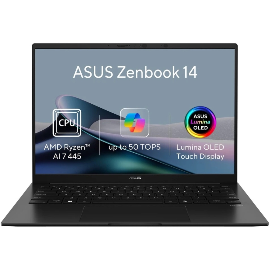 Portatīvais dators ASUS NTB Zenbook 14 (UM3406GA-OLED239WZ), AI 7 445, 14" 1920x1200, 32GB, 512GB SSD, Radeon, W11 Home, Jade Bl