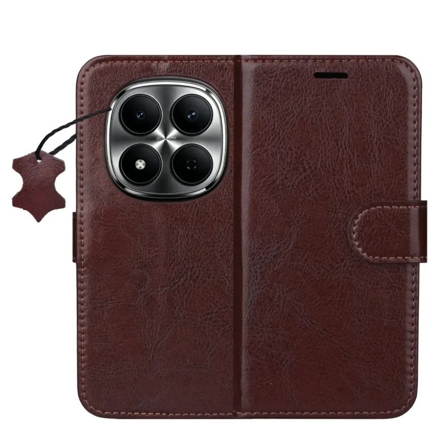 Smart Luxe odinė dėklas Xiaomi Redmi Note 15 Pro 5G rudas