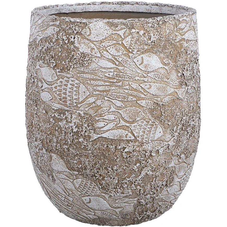 Home4You Flower Pot "SUNNY CORAL", D42 x H50 cm, sand color – 4