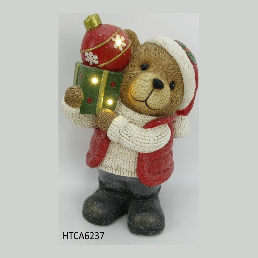 Mondex Since 1986 SANTA LILA Bear Figurine with LED 23.5x19x40 cm – 2