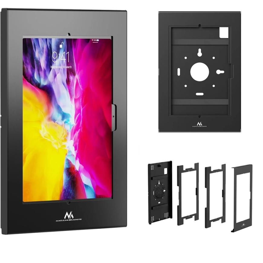 Reklāmas turētājs Maclean planšetdatoram ar slēdzeni. 10.9"-11", iPad Air/ Pro, Samsung Tab A&S sērija, 220x323x22mm, MC-955 B